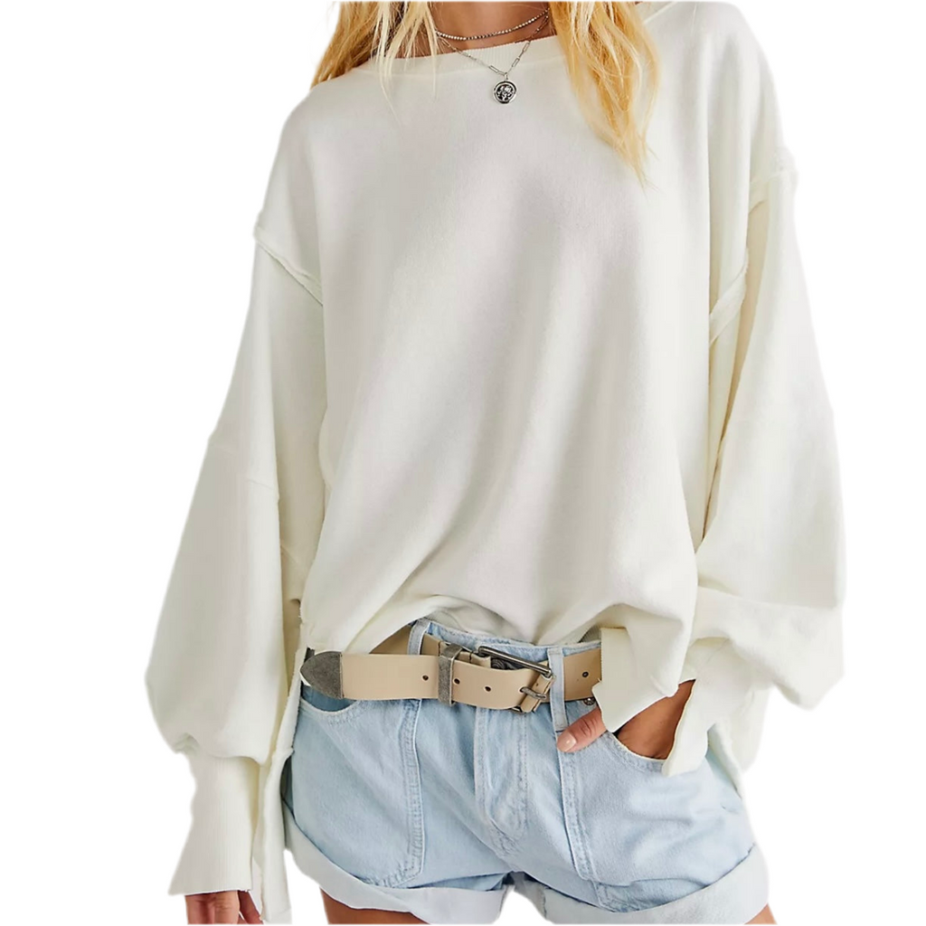 FREE PEOPLE We The Free Camden Sweatshirt White Size XS