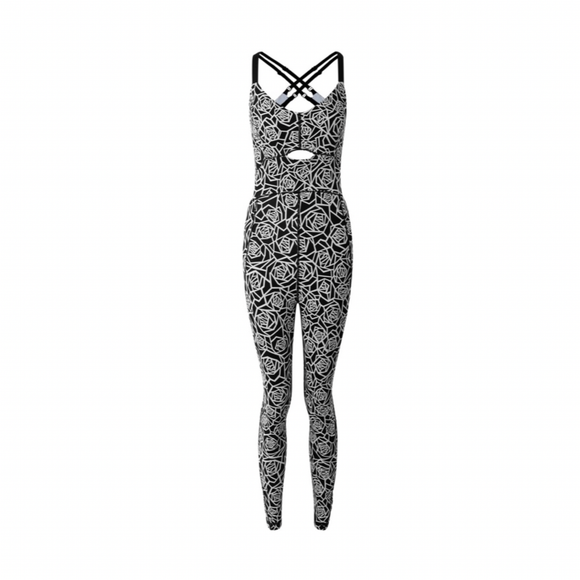 LULULEMON Purr-suit Onesie Posey Black /White Size 10