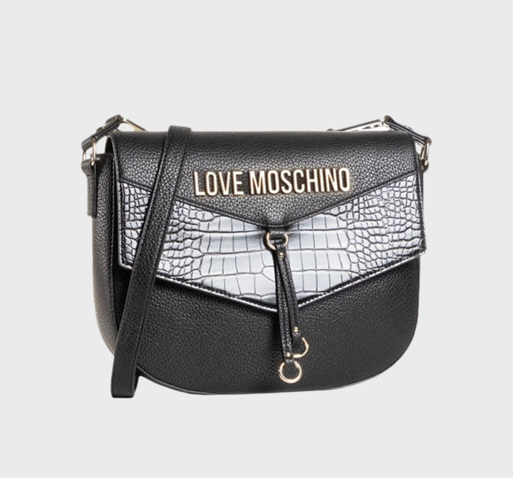 LOVE MOSCHINO Crossbody Bag Croco Black