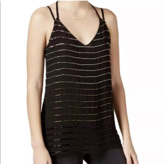 BAR lll Beaded Geneva Tank Black Size Small NWT