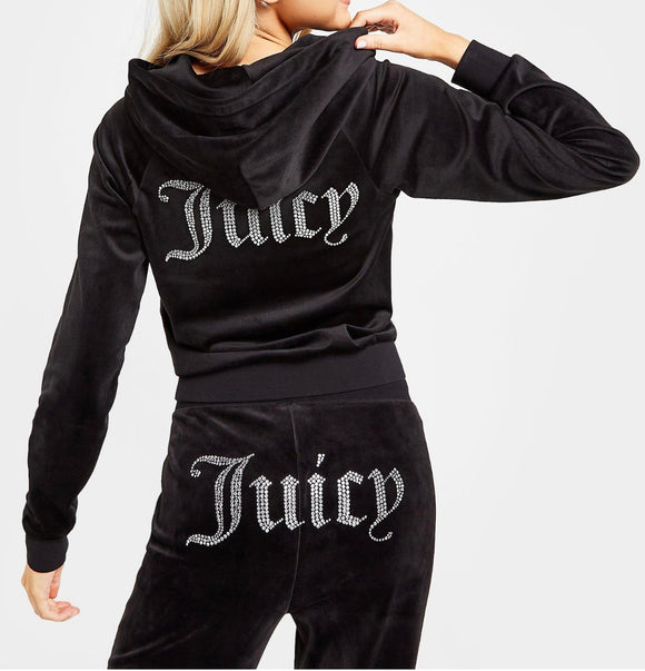 JUICY COUTURE Track Suit Black Size Large