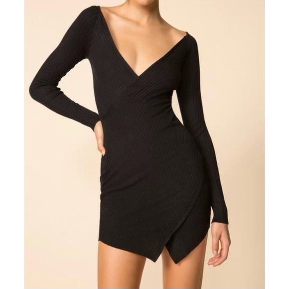 SUPERDOWN Thali Ribbed Sweater Dress Small