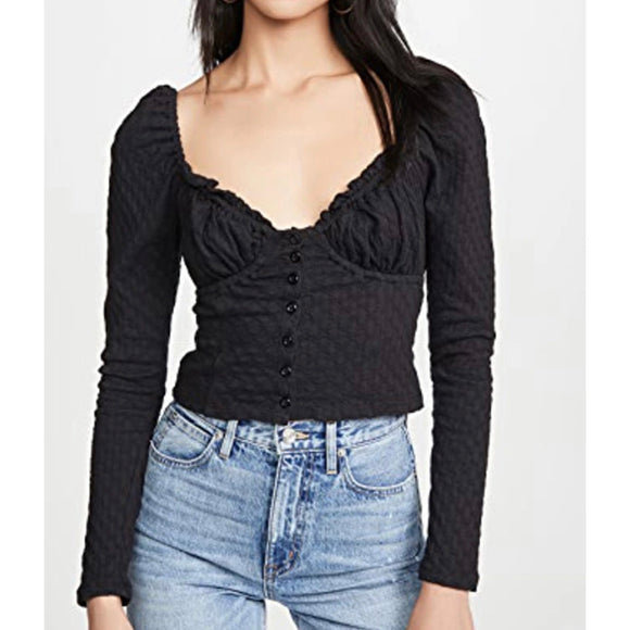 FREE PEOPLE Ladybug Long Sleeve Corset Top Small NWT