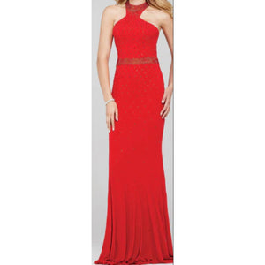 JOVANI 33144A Red The Flint-"Stones" Jersey Prom Dress Size 6 NWT