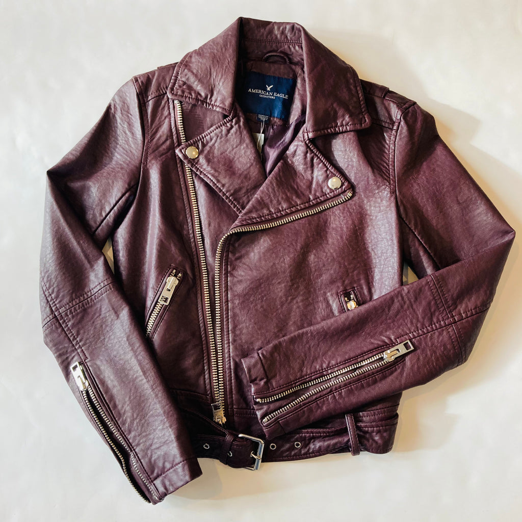 American eagle sales faux leather jacket