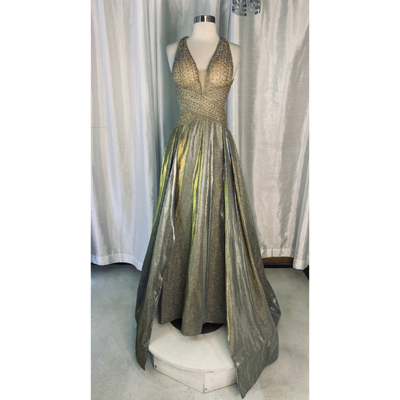 BOUTIQUE Gown Gold Metallic Size 4