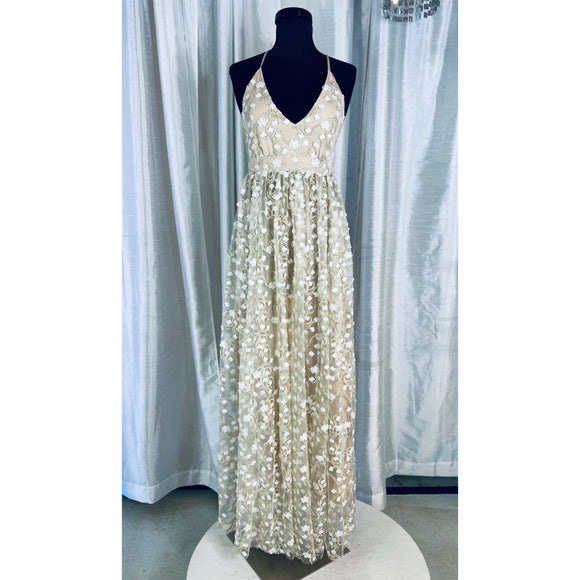 ALTAR’D STATE Caledonia Maxi Dress Ivory/Nude Size Small