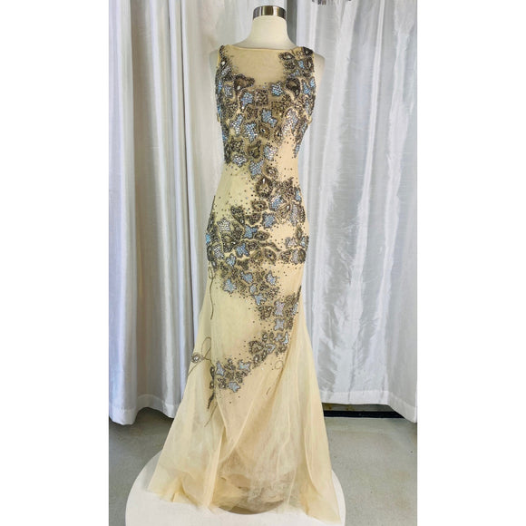PRIVE Long Gown Nude Size 4