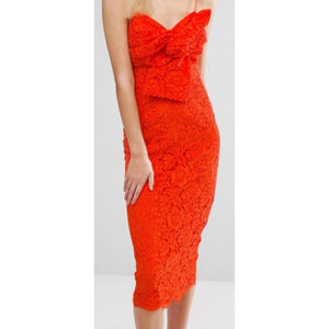 ASOS Dark Orange Tall Midi Length Dress Size 6