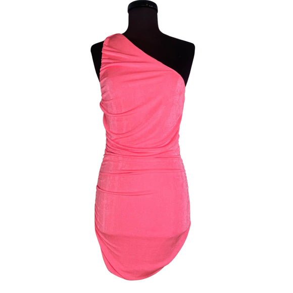 BOUTIQUE Fitted One Shoulder Dress Pink Size Small