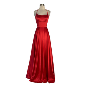 FAVIANA Long Satin Gown Red Size 6