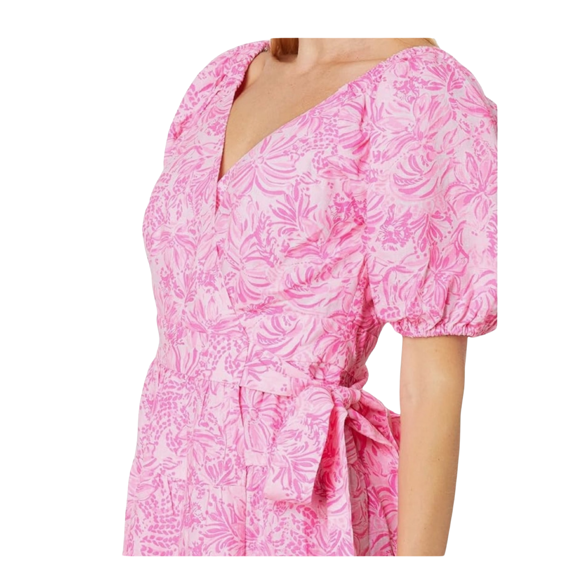 Lilly Pulitzer Iralee Linen Wrap Dress Pink Blossom Foxy Llama NWOT Si –  Style Exchange Boutique PGH