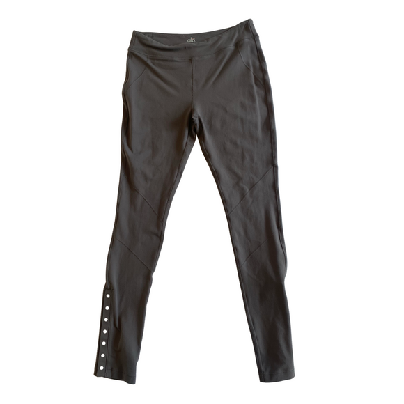 ALO YOGA Gray Snap Ankle Flare Legging Pants Size M