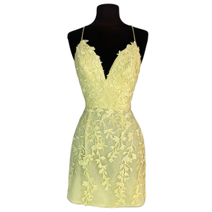 SHERRI HILL Short Dress Yellow Size 2