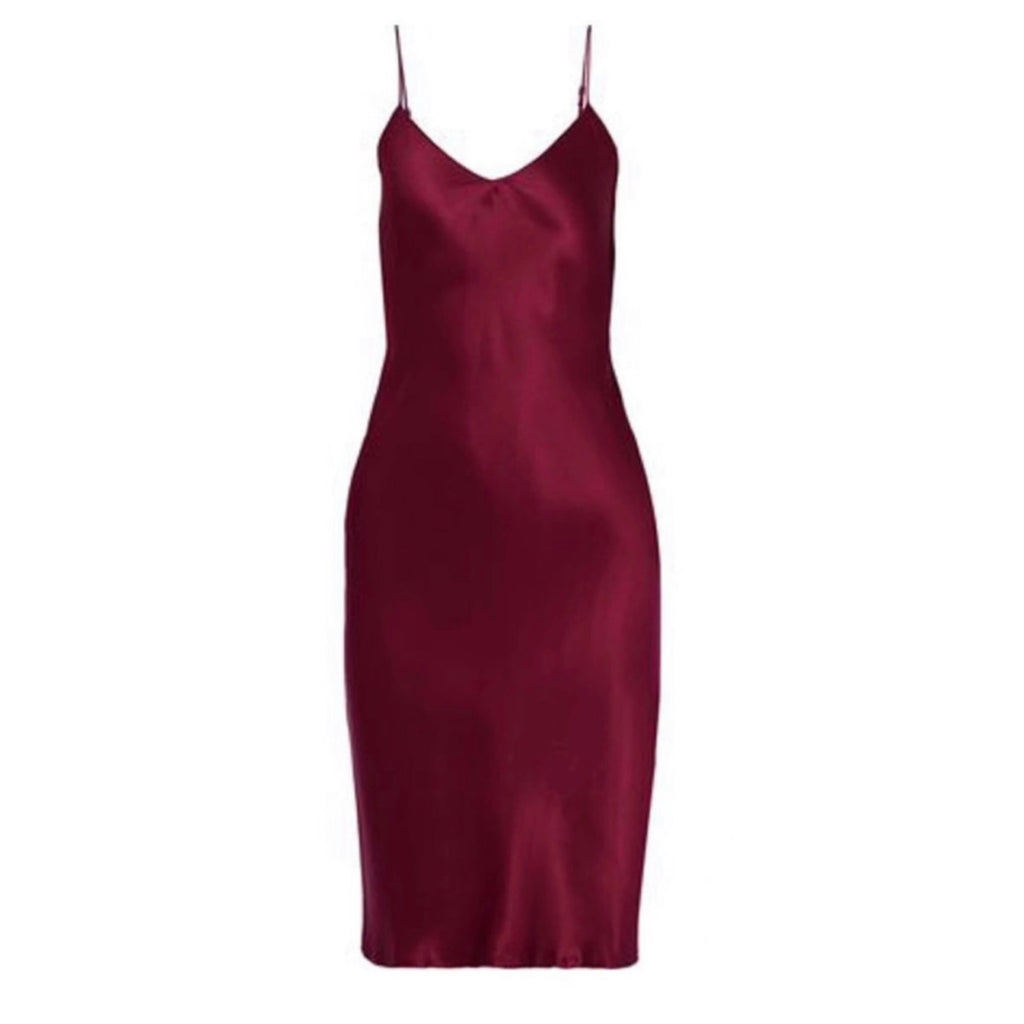 NILI LOTAN Silk Cami Slip Cocktail Dress Burgundy Size M Style Exchange Boutique PGH NILI LOTAN Silk Cami Slip Cocktail Dress Burgundy Size M Style Exchange Boutique PGH