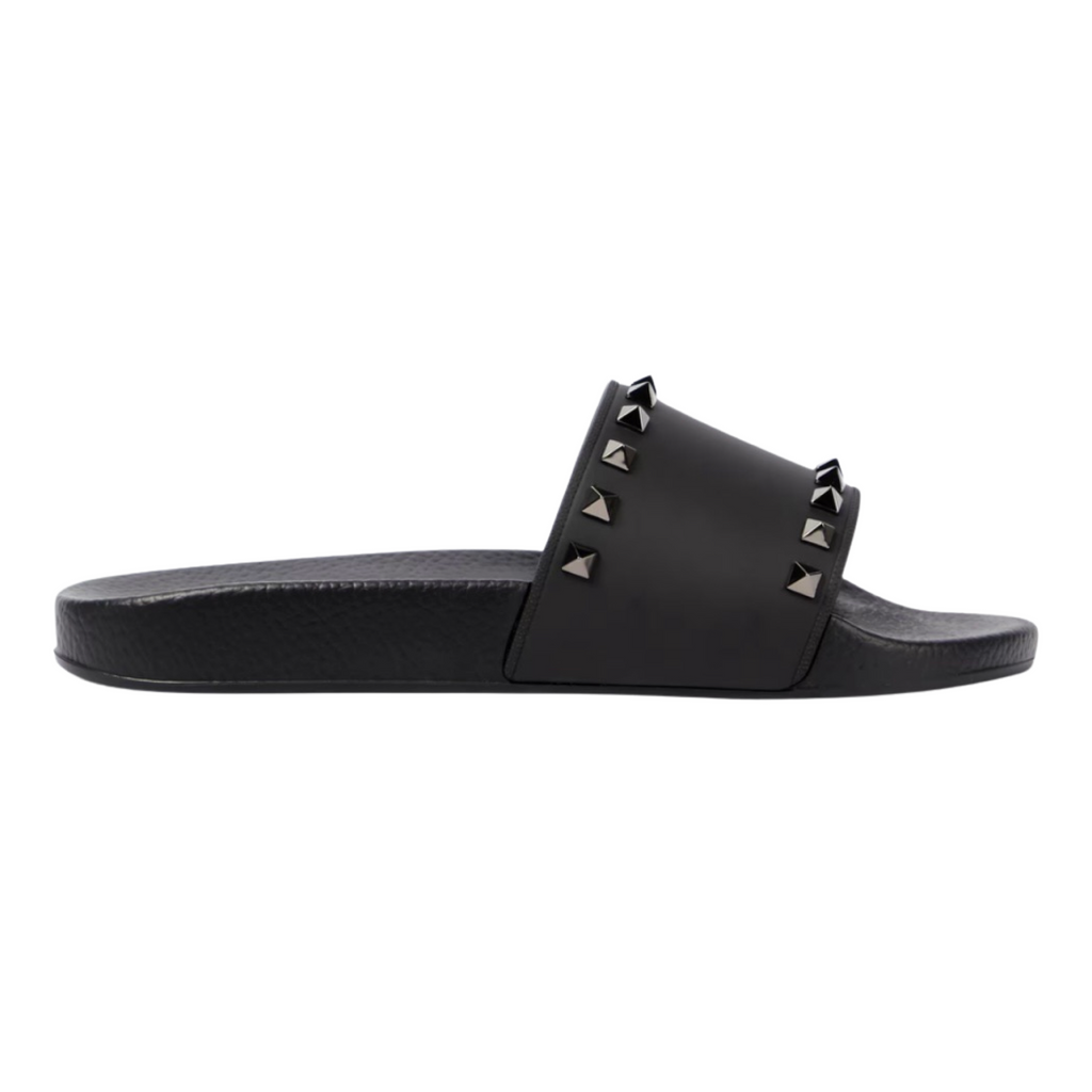 VALENTINO GARAVANI Rockstud Slides Nero Size 39 NWOB