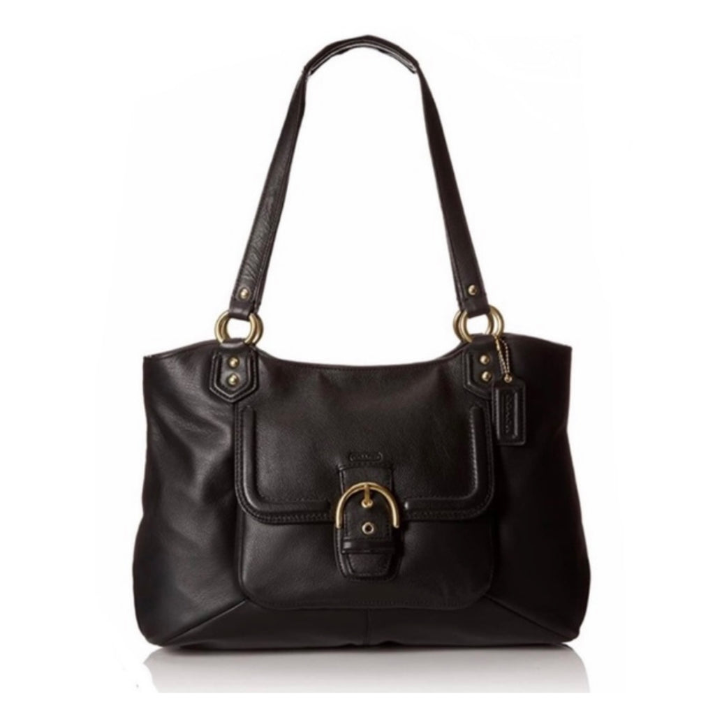 COACH Campbell Belle Black Leather Carryall  Shoulder Bag