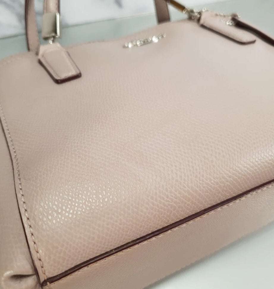 COACH Mini Christie in Taupe Crossgrain Leather Handbag