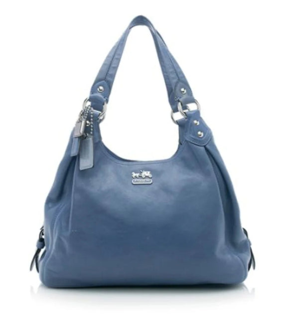 COACH Madison Leather Maggie Shoulder Bag Blue