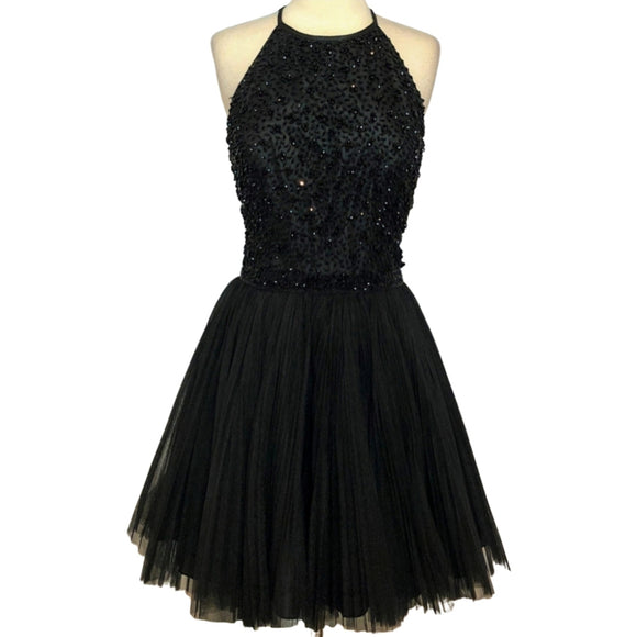 SHERRI HILL 32335 Black A-line Short Dress Size 10