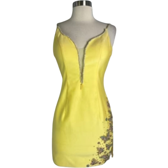 RACHEL ALLAN Style 40190 Short Dress Yellow Size 2