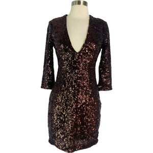 EXPRESS Short Sequin Dress Brown/Bronze Size 2