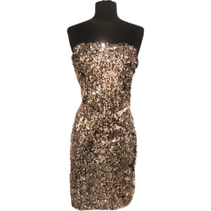 BOUTIQUE Short Strapless Rose Gold Sequin Gown Style Exchange Boutique PGH BOUTIQUE Short Strapless Rose Gold Sequin Gown Style Exchange Boutique PGH