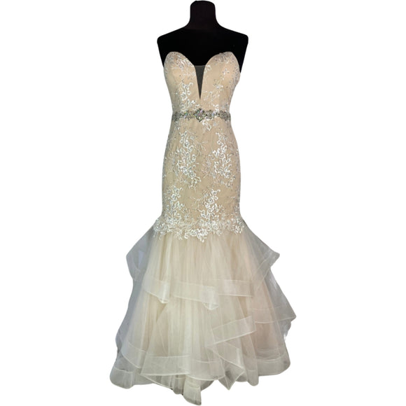 JASZ Couture Long Strapless Gown Ivory Size 0
