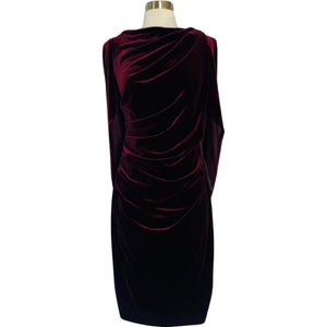 BOUTIQUE Midi Velvet Dress Wine Size 8P