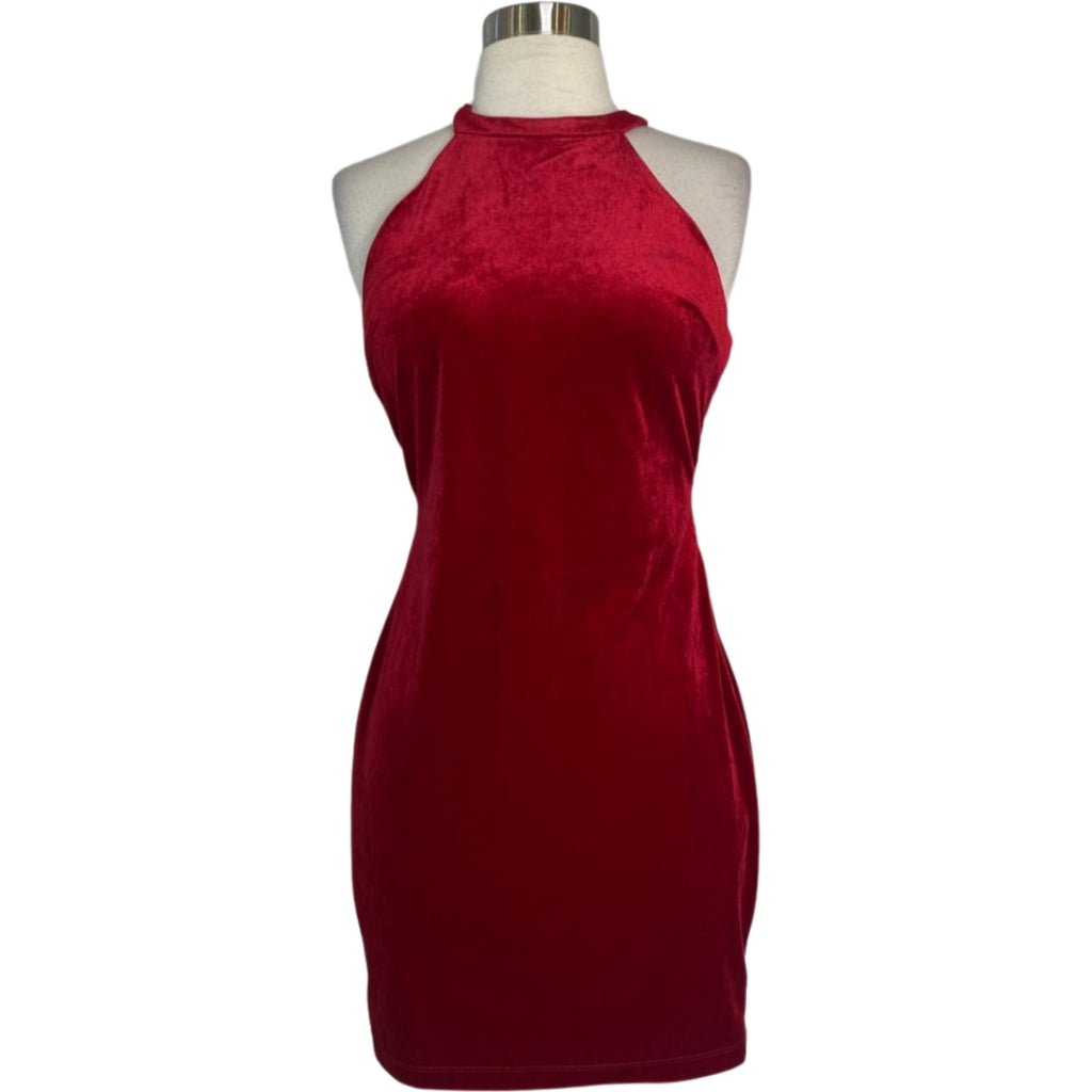 BOUTIQUE Dress Short Velvet Red Size 9 NWT