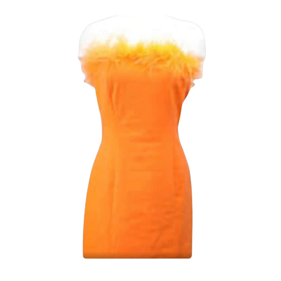 BOUTIQUE Short Strapless Dress Orange Size Large NWOT