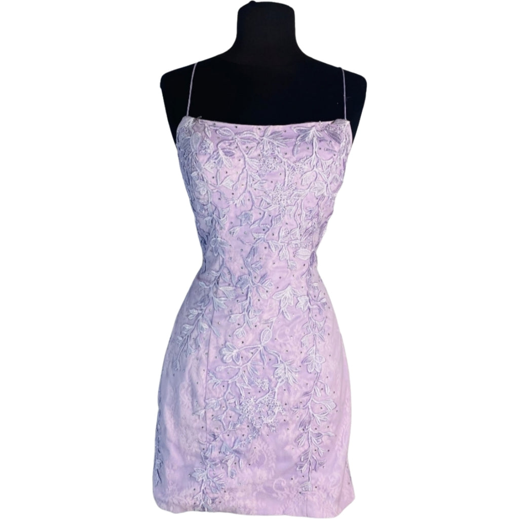 BOUTIQUE Short Embellished Dress Lilac Size Medium