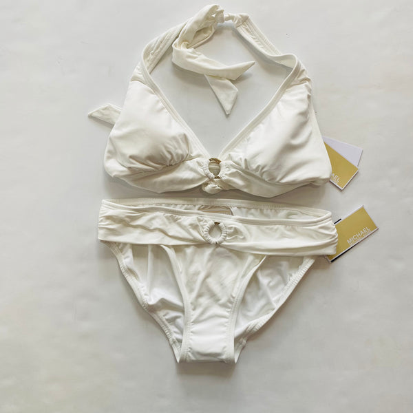 新品入荷 White SwimSuit Bathing Piece 2 KORS MICHAEL Size NWT Medium 水着・ラッシュガード