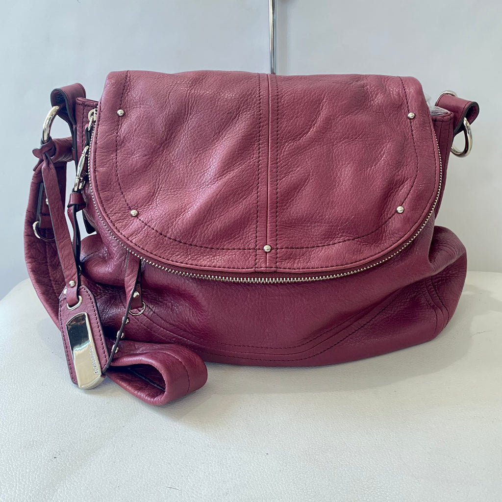 B. MAKOWSKY Leather Shoulder Bag Magenta Style Exchange Boutique PGH