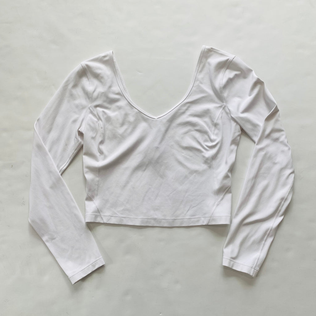 LULULEMON Cropped Long Sleeve Top White Size 8 – Style Exchange Boutique PGH