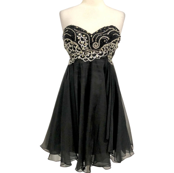 SHERRI HILL 3880 Black Short Strapless Dress Size 0