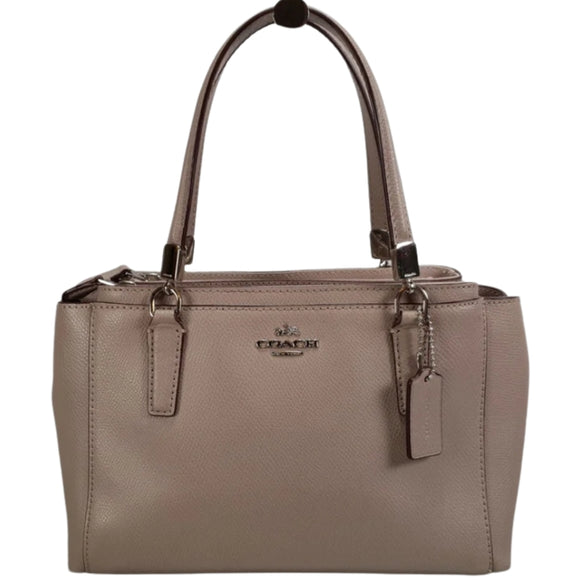 COACH Mini Christie in Taupe Crossgrain Leather Handbag