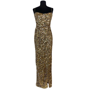 NOOKIE Confetti Long Gown Rose Gold Size Medium