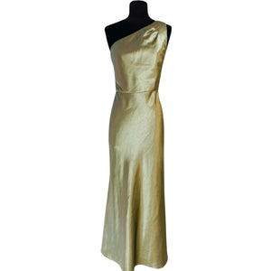 JENNY YOO Gold One Shoulder Lena Gown Size 10