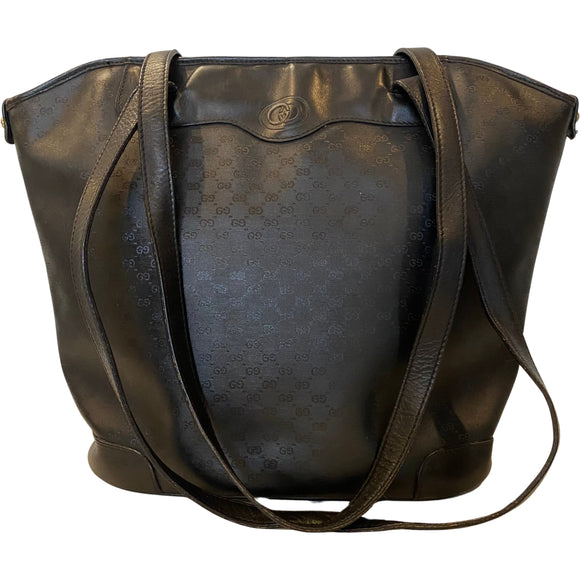 GUCCI Vintage Tote Shoulder Bag Black