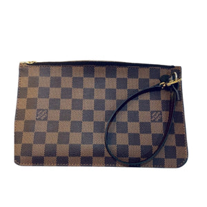 LOUIS VUITTON Neverfull Wristlet Damier Ebene