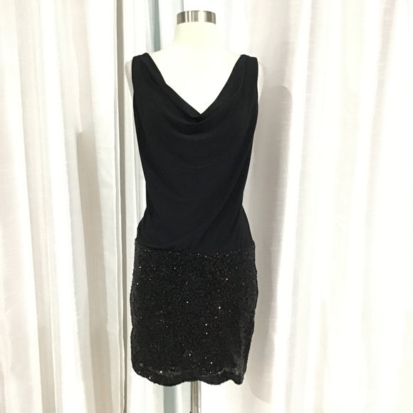 BOUTIQUE Short Black & Sequined Gown Size 5/6