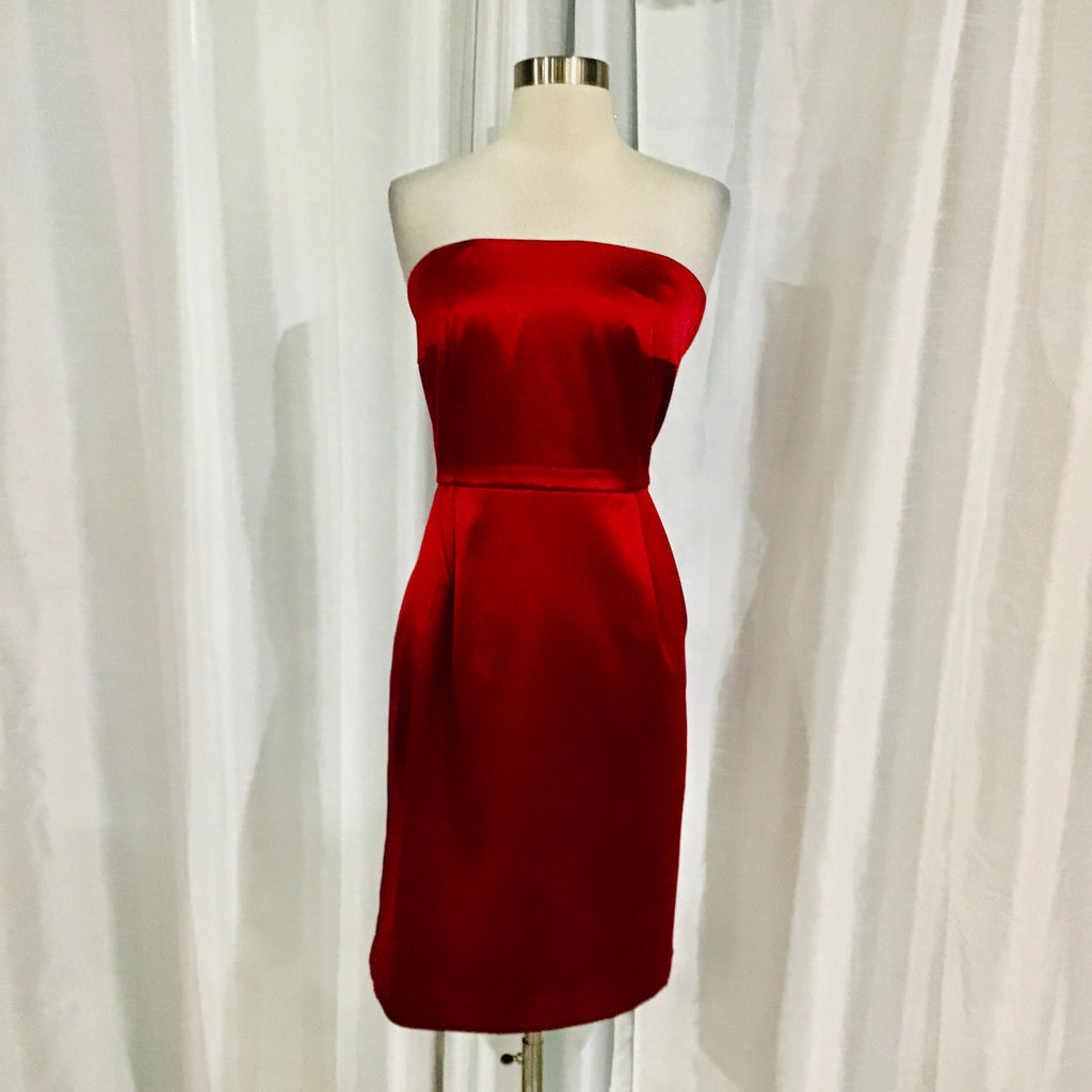 BOUTIQUE Short Red Strapless Gown Size 14 NWT