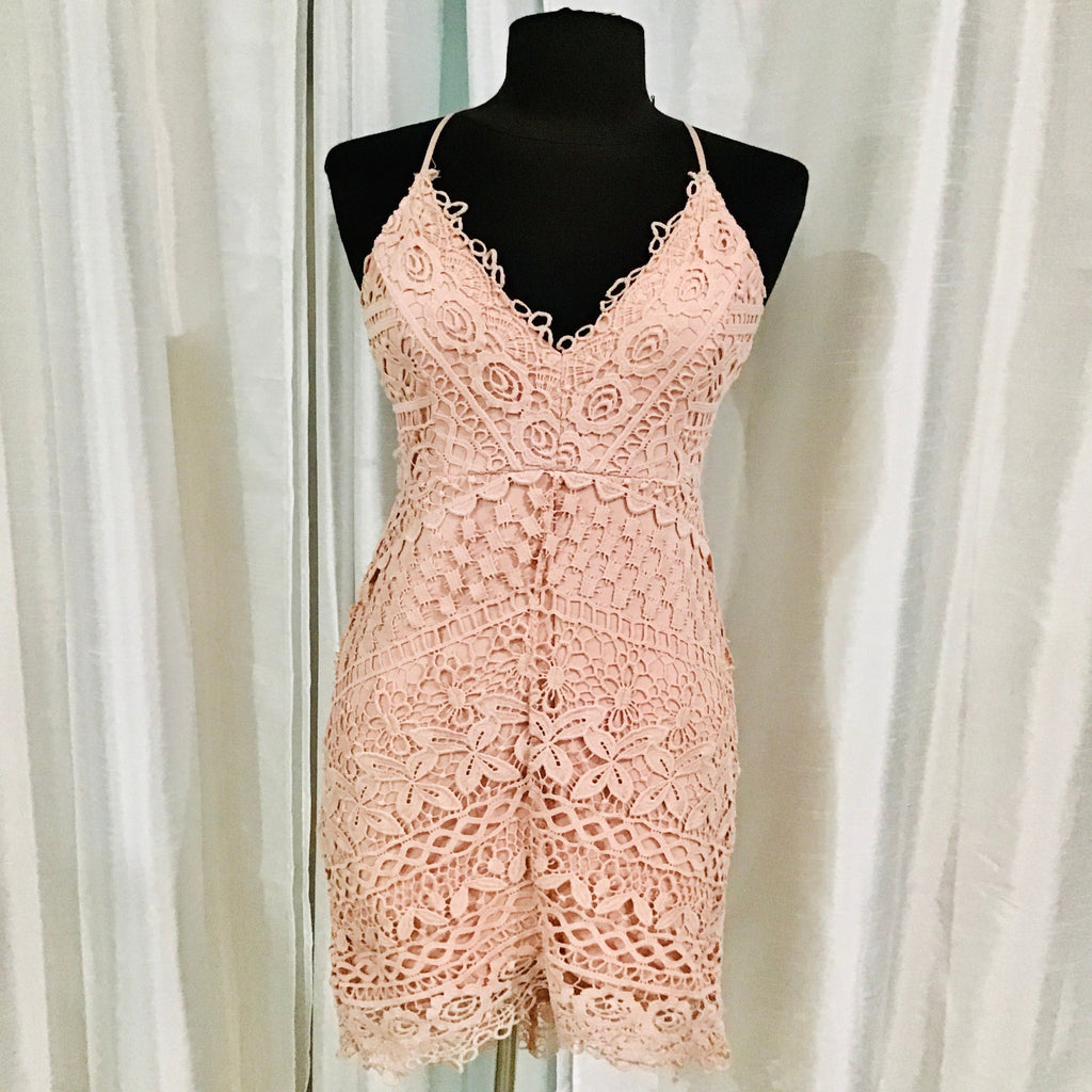 ASTR Blush Crochet Short Dress Size S