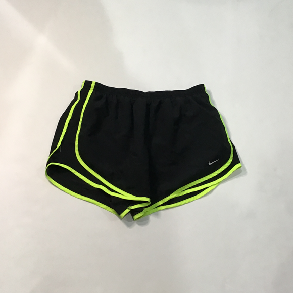 NIKE Black & Neon Yellow Dri-Fit Shorts Size L
