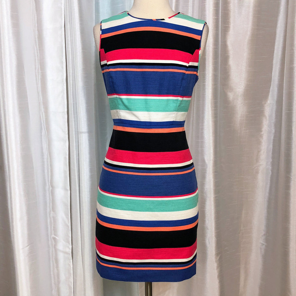 KATE SPADE Multicolor Tropical Striped Mariam Sheath Short Dress Size 4