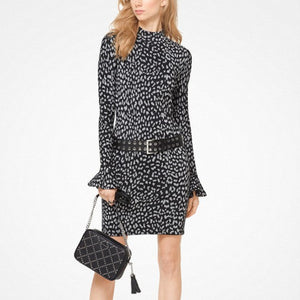 michael kors leopard dress long sleeve New Michael Kors Leopard Print Long Sleeve Dress, Size: XS