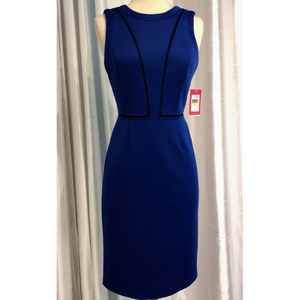 VINCE CAMUTO Royal Blue Sheath Short Dress Size 4 NWT