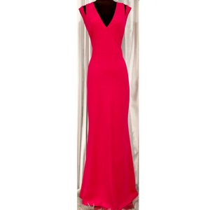 calvin klein long pink dress CALVIN KLEIN Pink V-Neck Maxi Dress Size 12 NWT – Style Exchange Boutique PGH