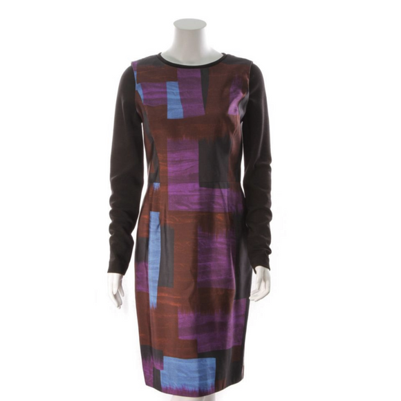 OSCAR DE LA RENTA Short Multi-Color Geometric Print Dress Size 2 NWT